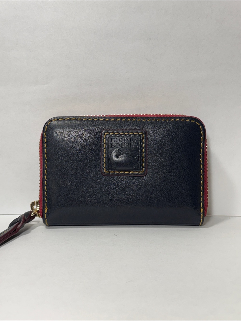 Dooney & Bourke Florentine Deep Navy Zip Around Card Case Wallet